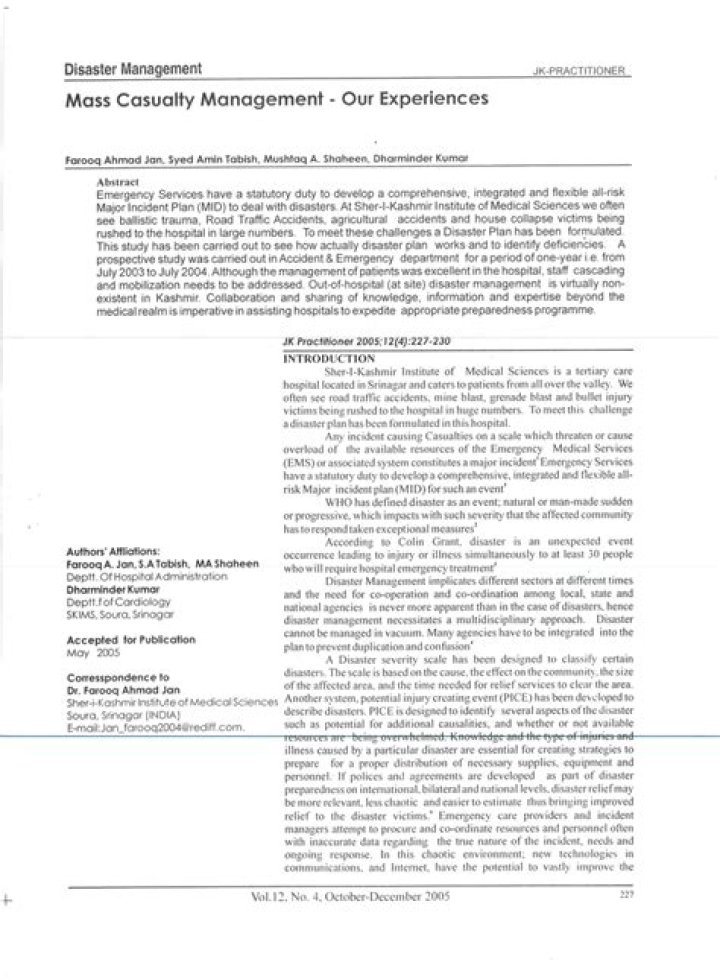 Mass Casualty Management PDF: Essential Response Protocols