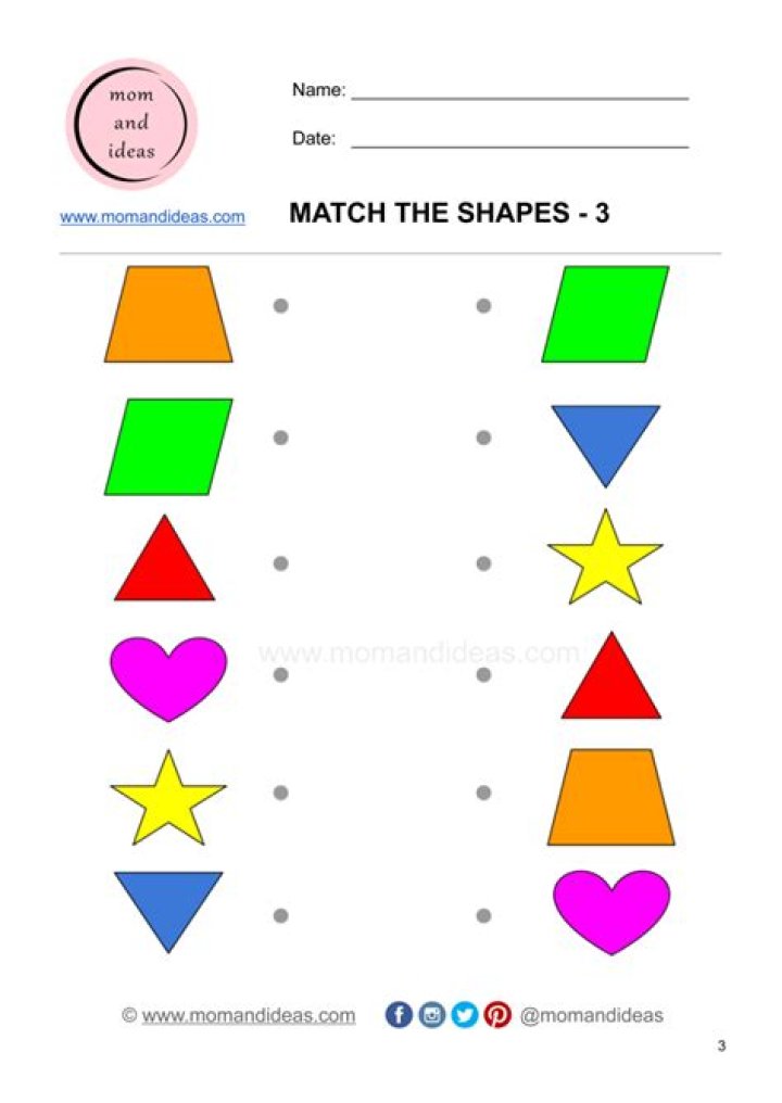 Matching Worksheets for 3-Year-Olds PDF – Printable Early Learning Activities