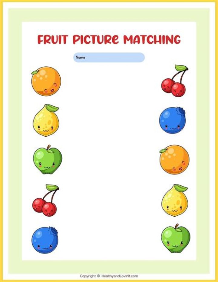 Free Kindergarten Matching Worksheets PDF – Instant Download