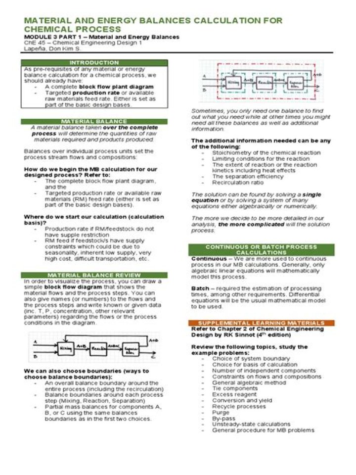 Material and Energy Balance Questions & Answers PDF Guide