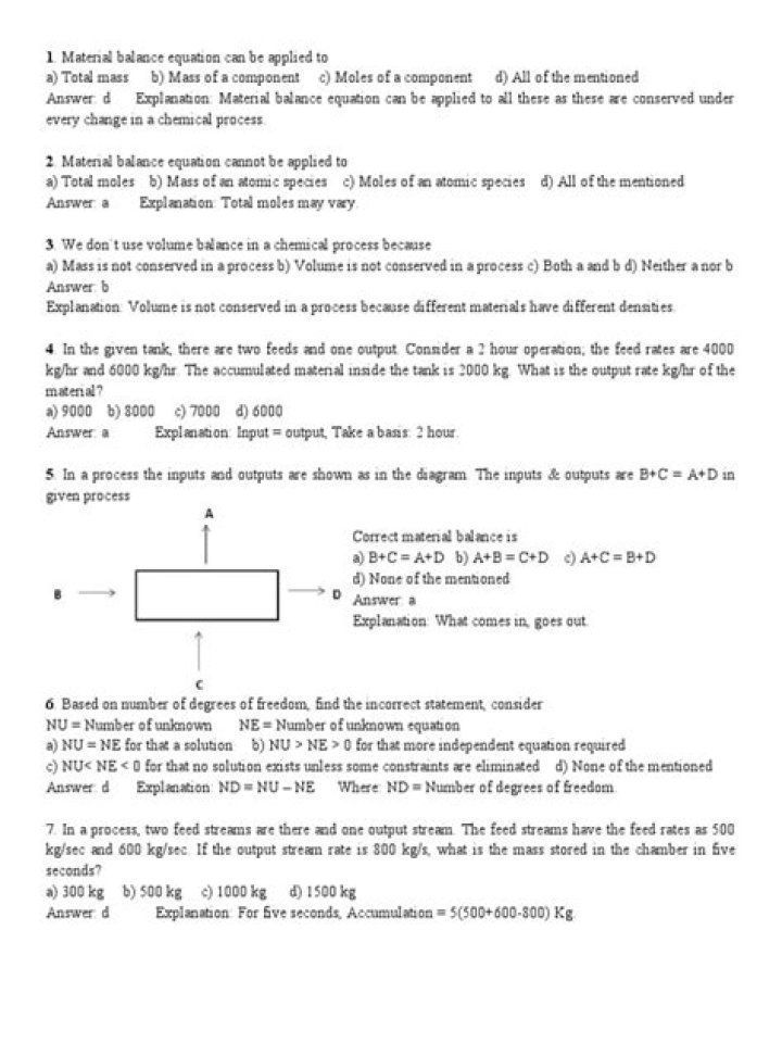 Material Balance Questions & Answers PDF: Expert Guide