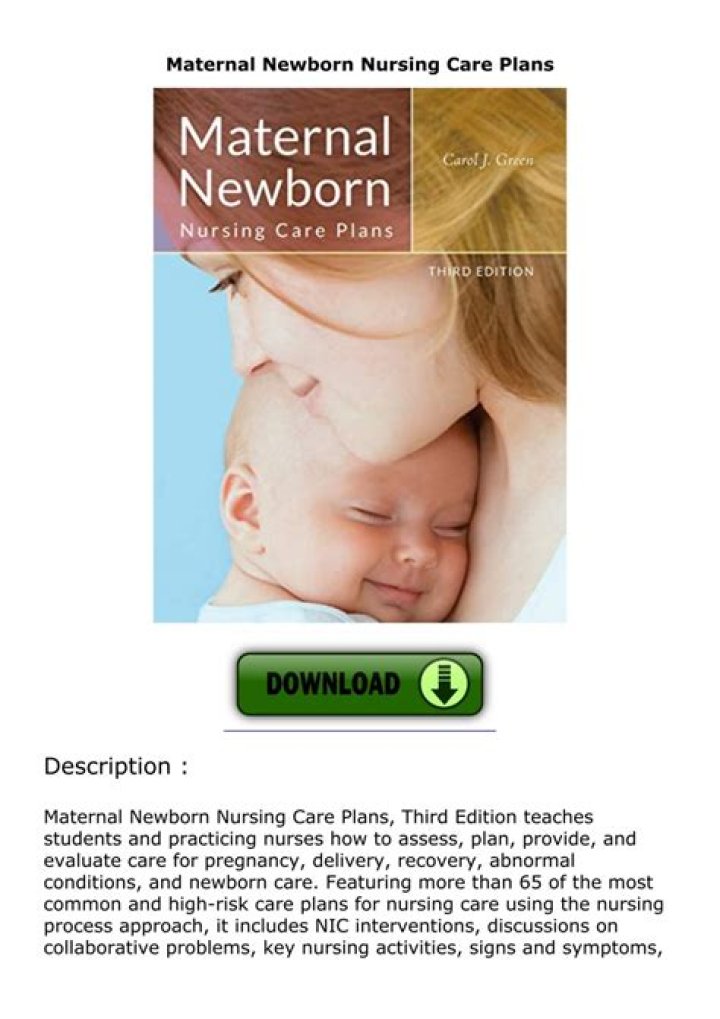 Maternal Newborn Nursing Care Plans Free PDF Guide