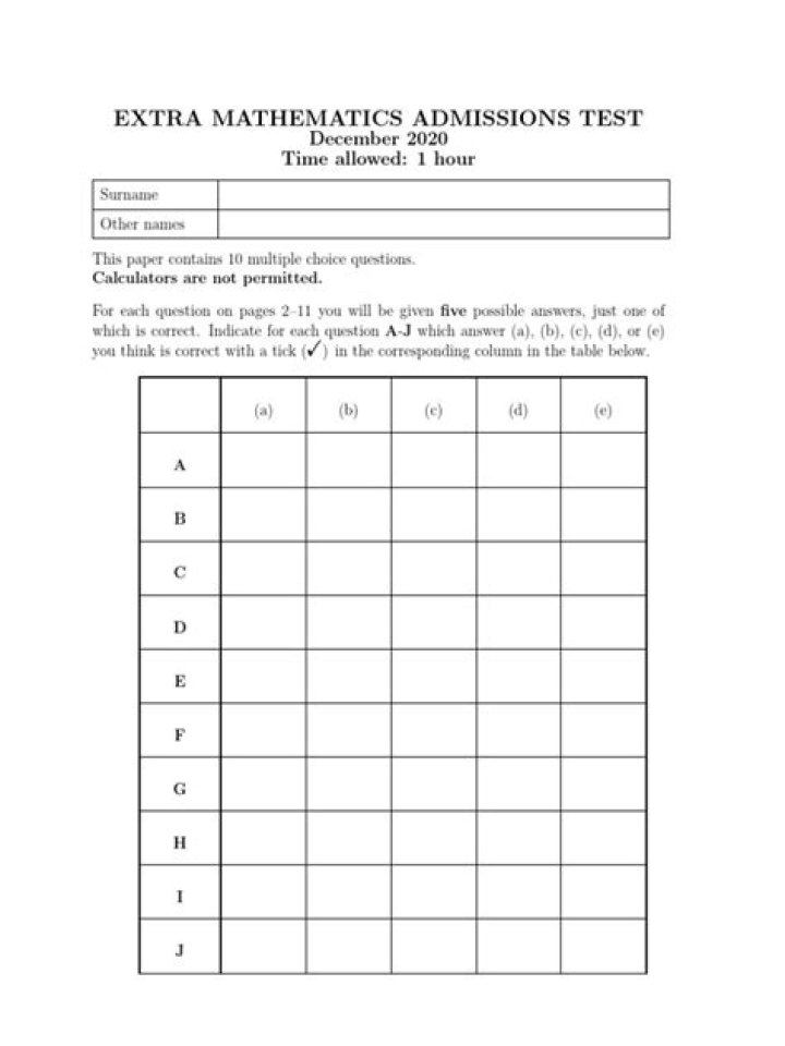 Mathematics Admissions Test PDF: Practice & Preparation Guide