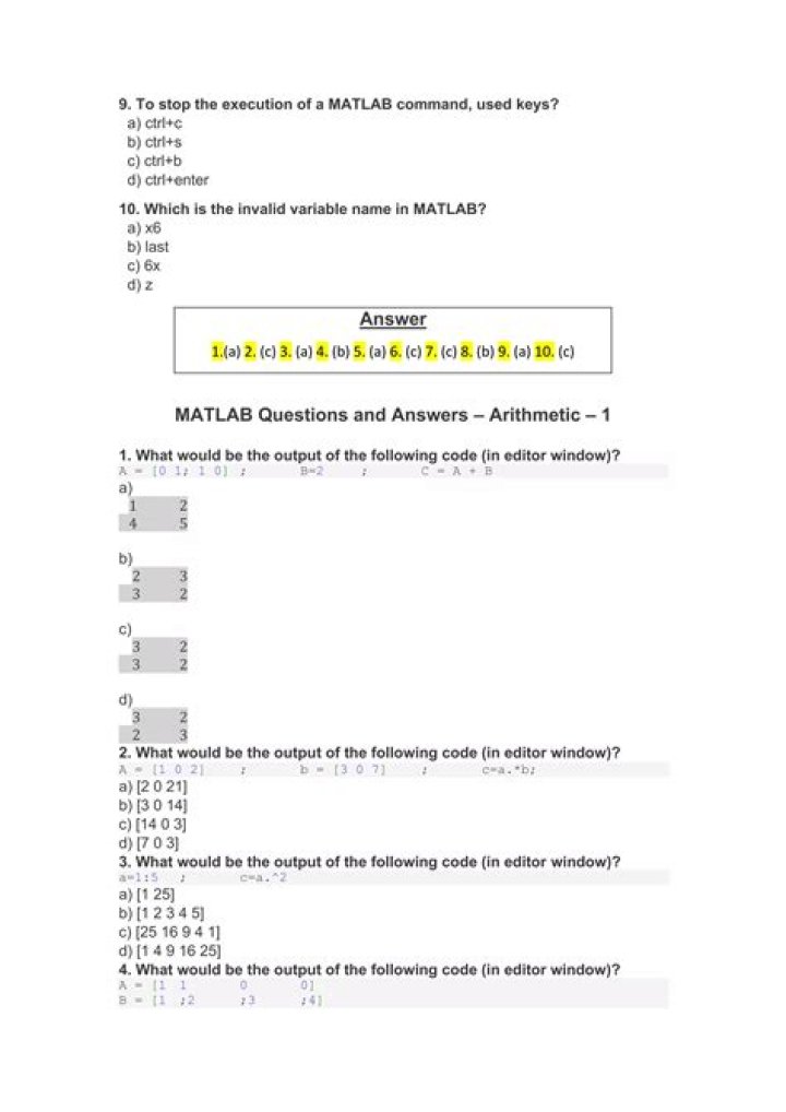 Matlab Questions & Answers PDF – Expert Solutions for Students