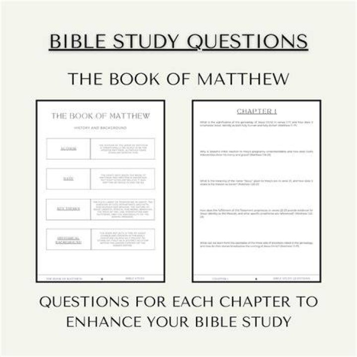 Matthew Bible Study Questions PDF for Deepening Faith
