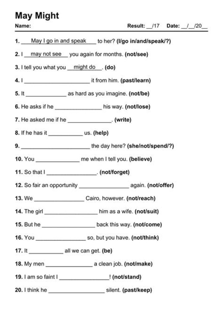 May Might Exercises with Answers PDF: Step-by-Step Guide