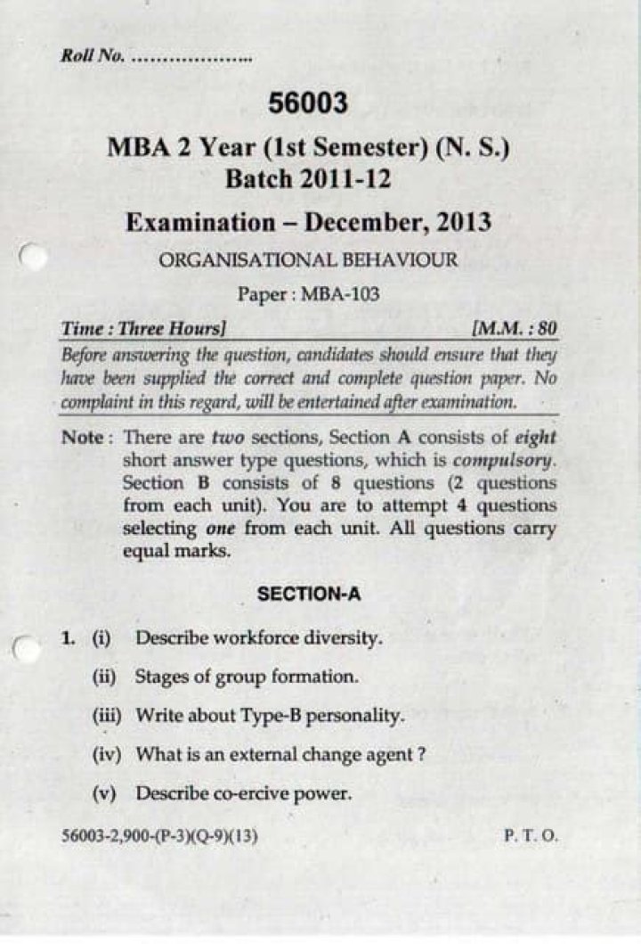 MBa Question Paper PDF Download – Free Exam Practice