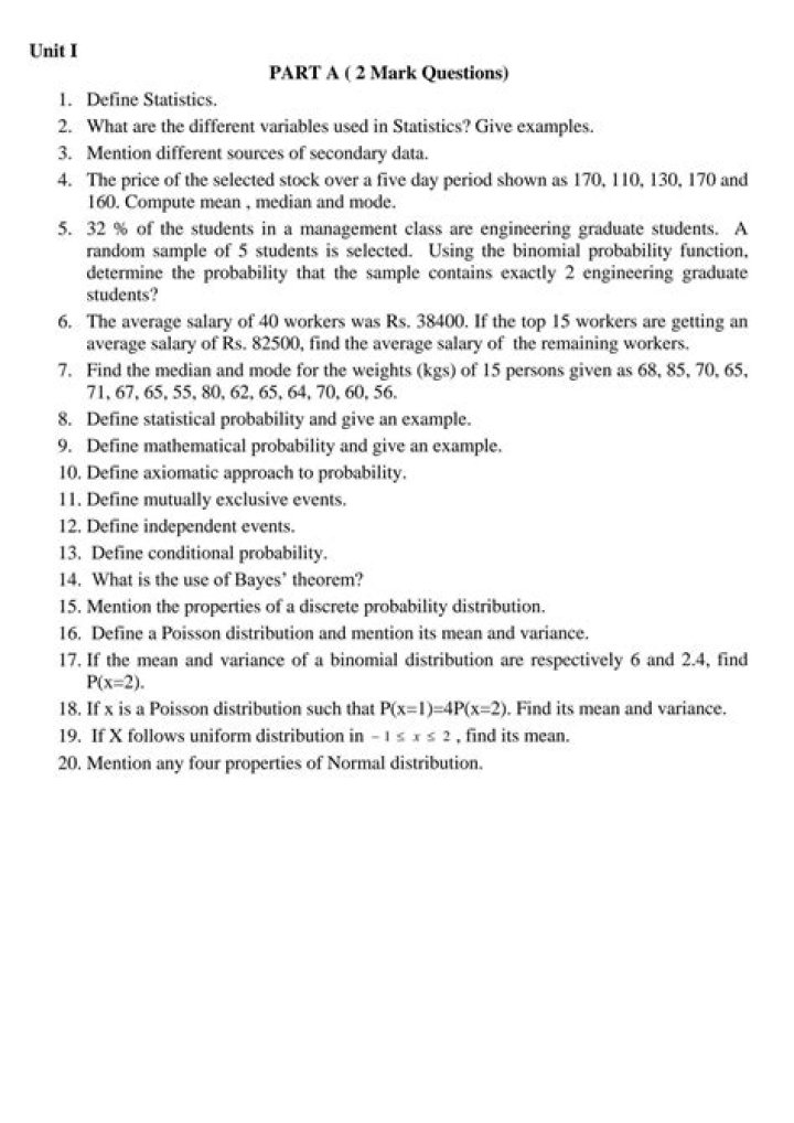 Top MBA Statistics Questions & Answers PDF: Expert Exam Prep