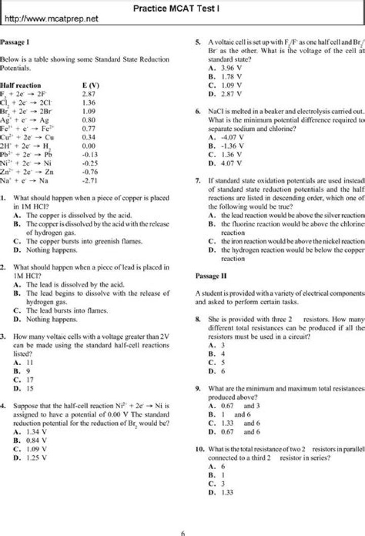Free mcat Practice Test PDF – Download Now