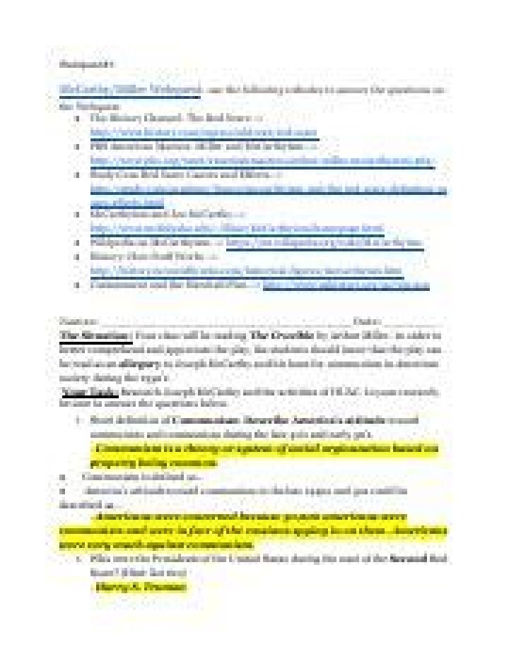 Mccarthyism Commonlit Answer Key PDF: Complete Study Guide