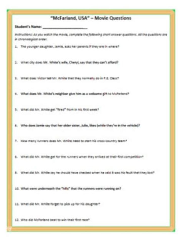 McFarland Movie Questions PDF: Expert Analysis & Discussion Guide