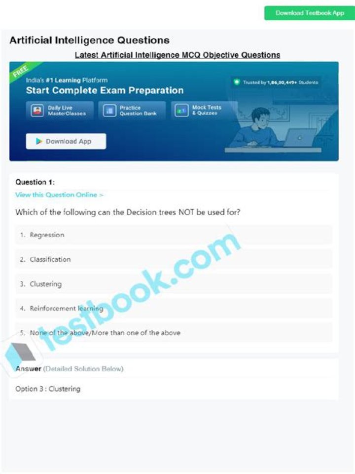 MCQ on Artificial Intelligence with Answers PDF for Quick Learning