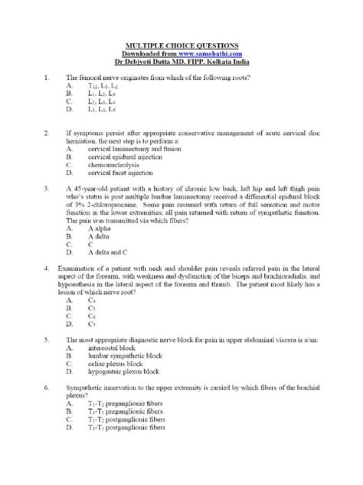 Free MCQs on Pain Management PDF for Healthcare Professionals