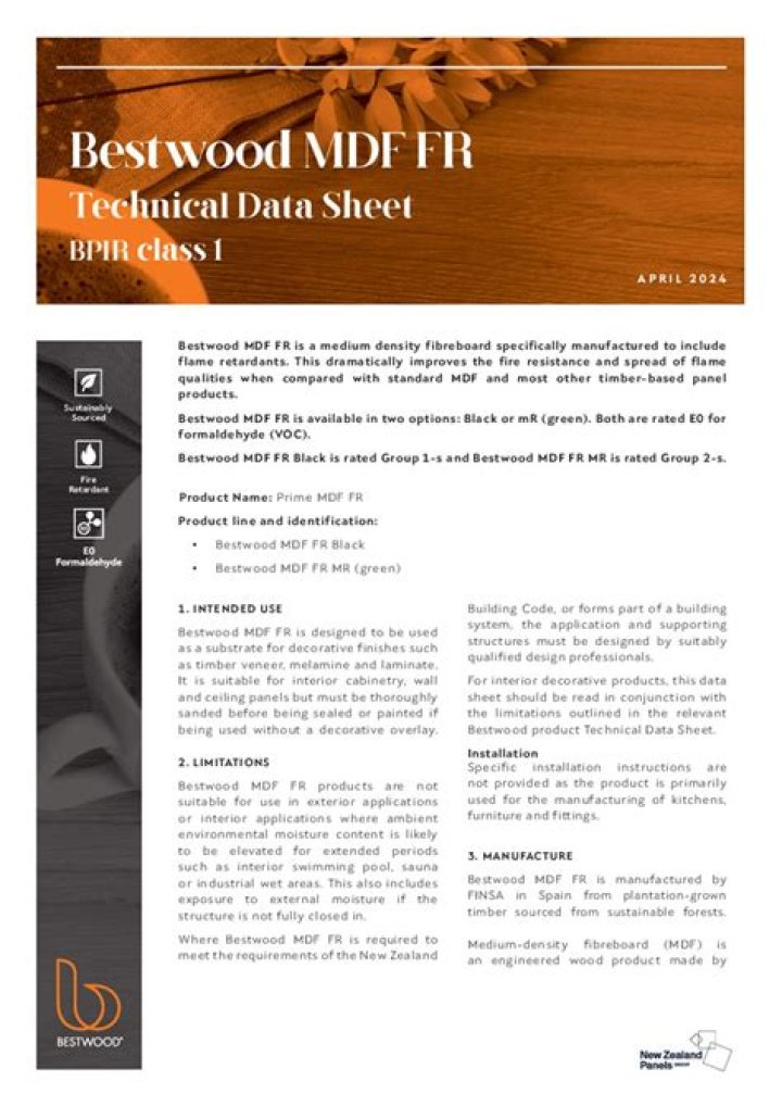 Download MDF Data Sheet PDF for Accurate Specifications