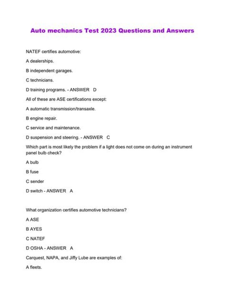 Mechanic Questions and Answers PDF Free Download – Expert Tips