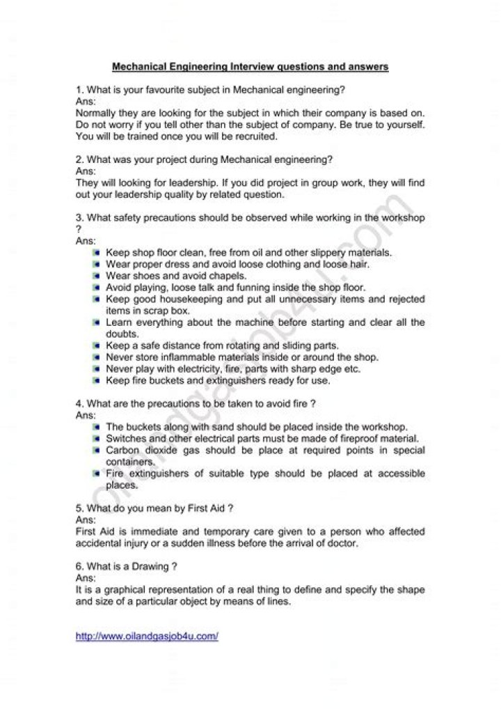 Mechanical Interview Questions PDF Free Download – Free Guide