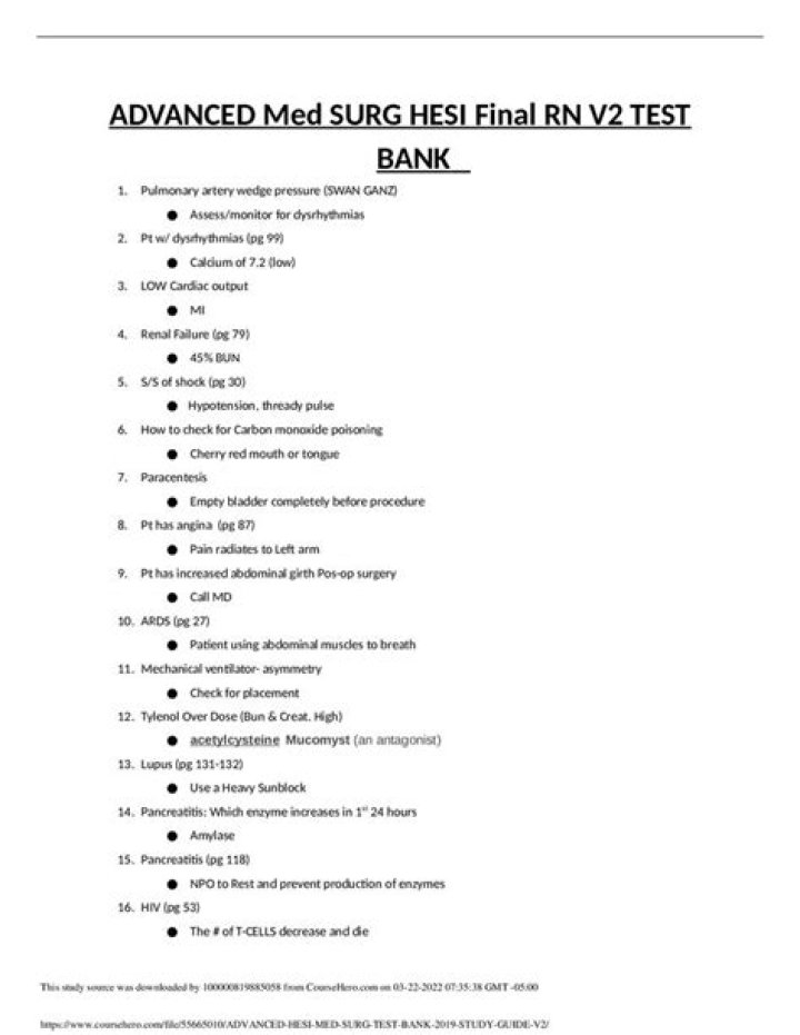Med Surg Test Bank PDF – Download Free Exam Practice Questions