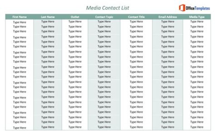 Media Contact List PDF for Easy Media Outreach