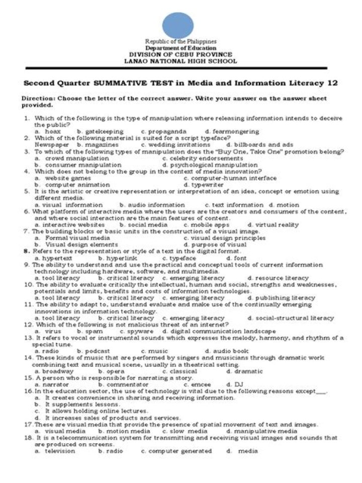 Media Literacy Test PDF: Free Download & Evaluate Your Skills