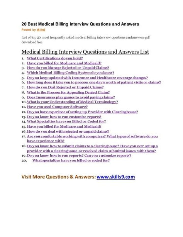 Medical Billing AR Interview Questions & Answers PDF Guide