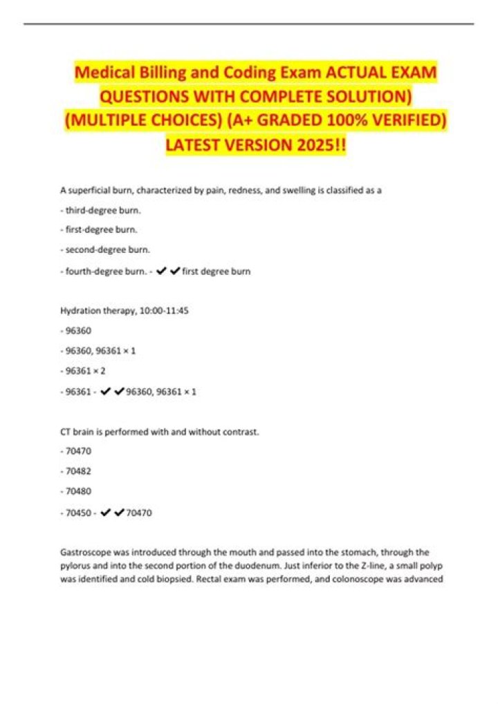 Medical Billing Exam Questions and Answers PDF – Instant Download