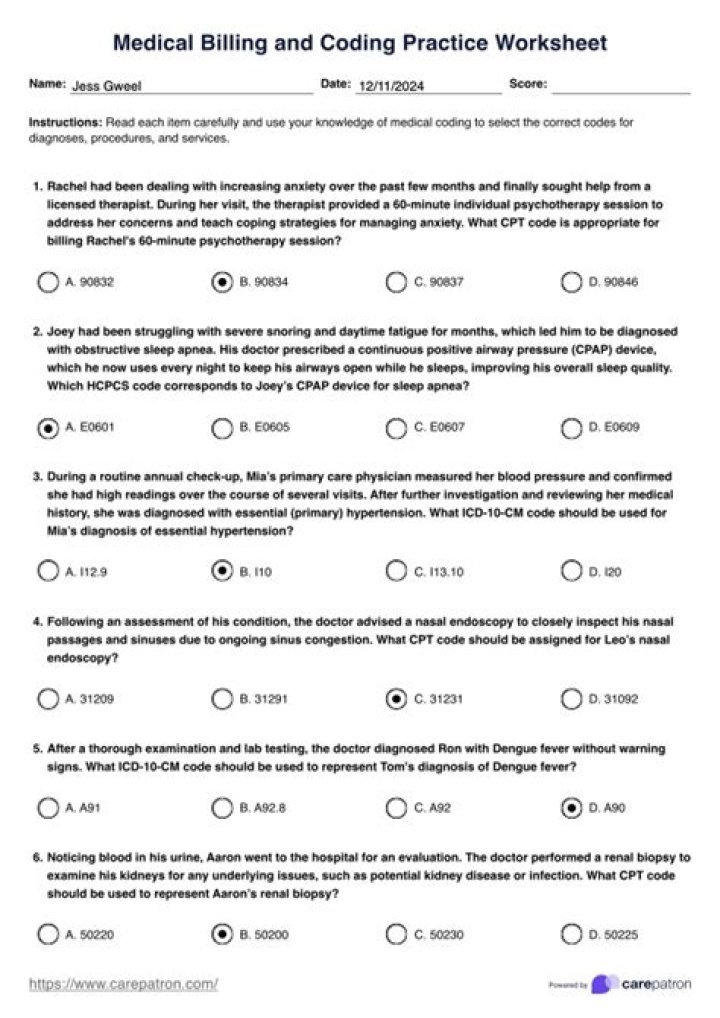 Medical Coding Practice Worksheets PDF – Master Coding with Confidence