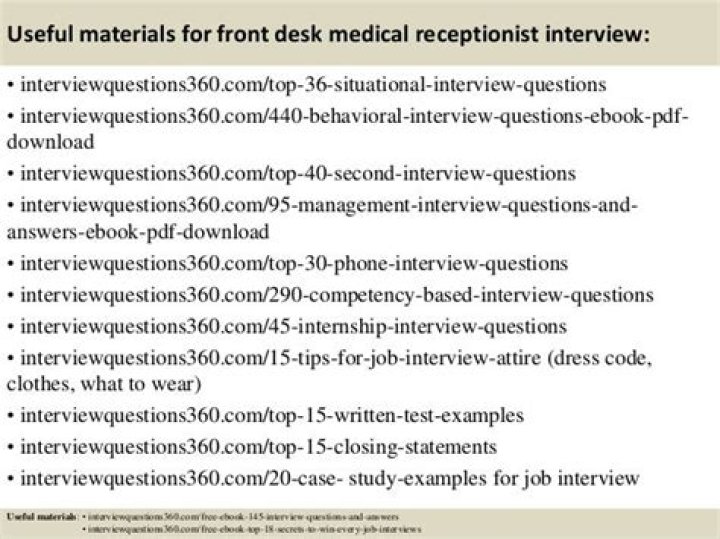 Medical Front Desk Interview Questions and Answers PDF