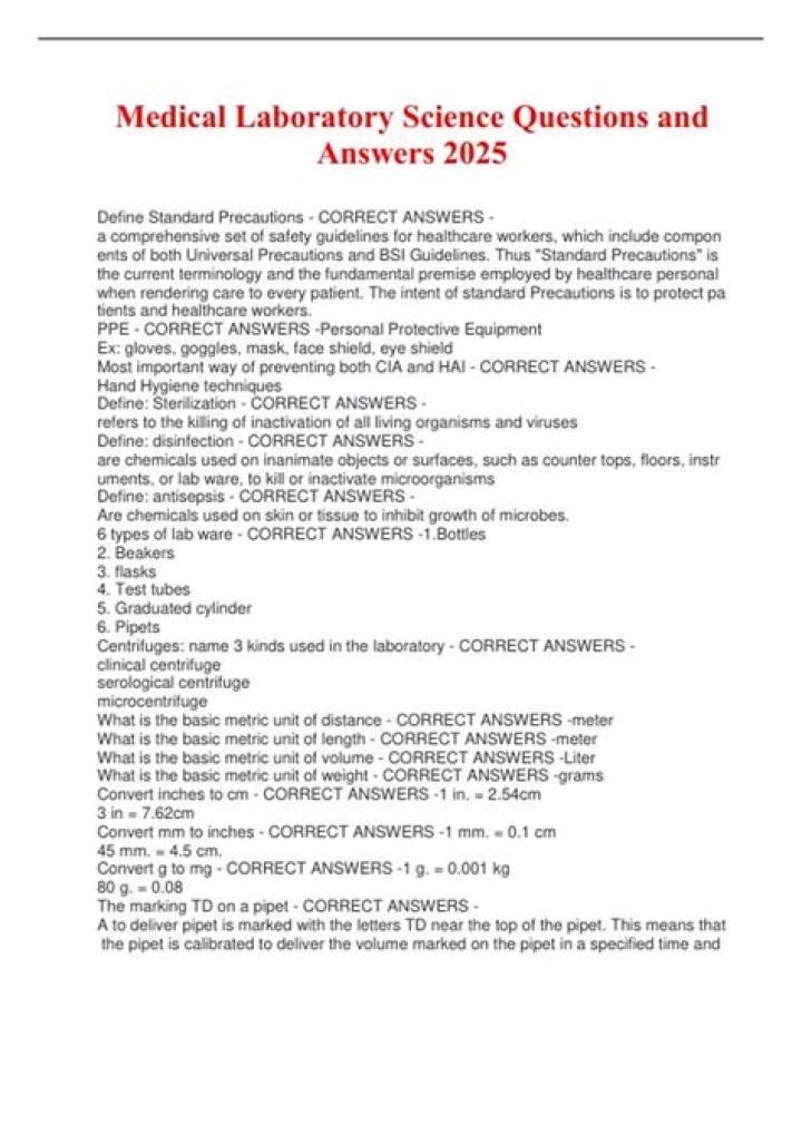 Medical Laboratory Science Questions & Answers PDF: Essential Study Resource