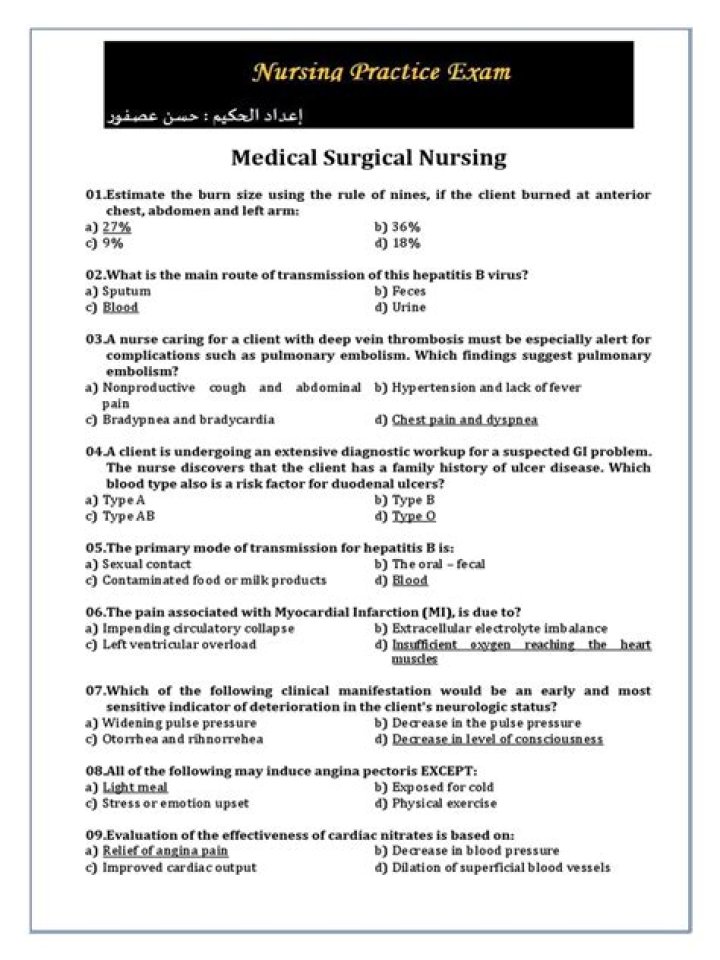 Medical Nursing Questions and Answers PDF: Expert Study Guide