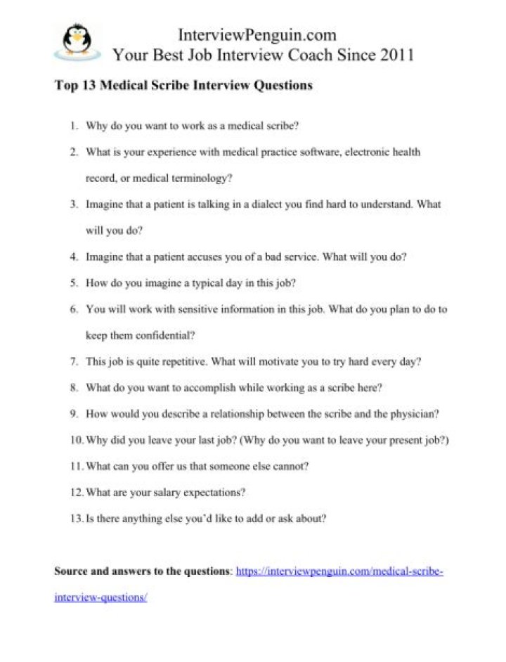 Top Medical Scribe Interview Questions PDF for Job Success
