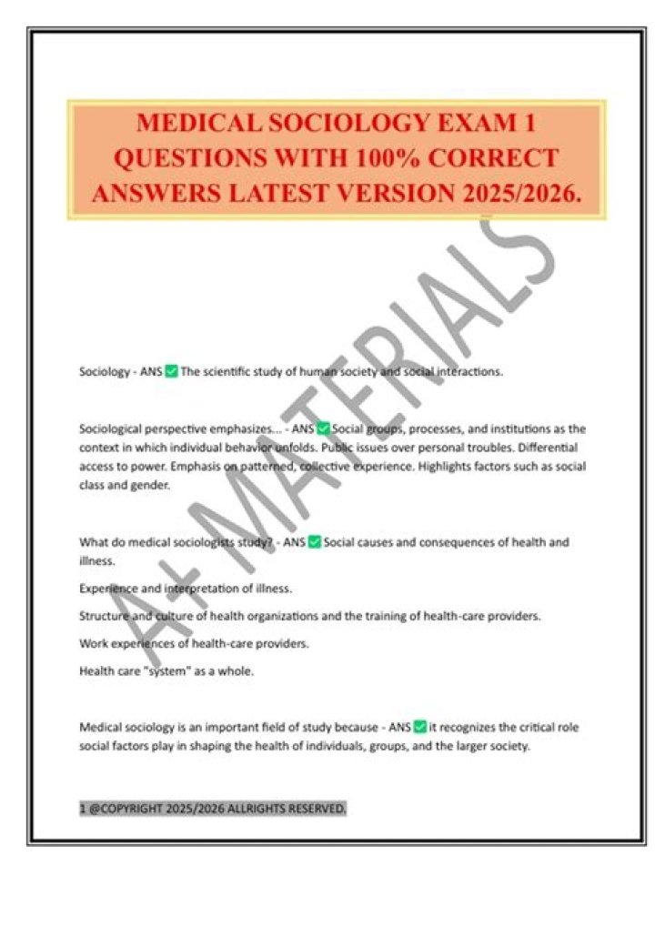 Medical Sociology Questions and Answers: Essential PDF Guide