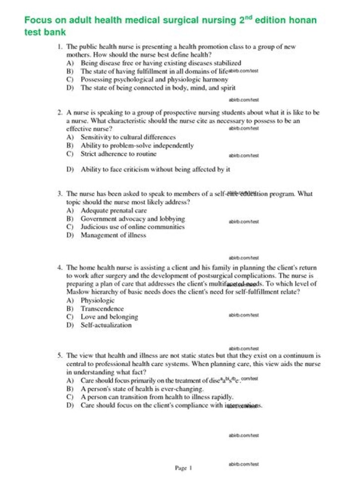 Medical Surgical Nursing 2 Question Bank PDF – Complete Exam Prep