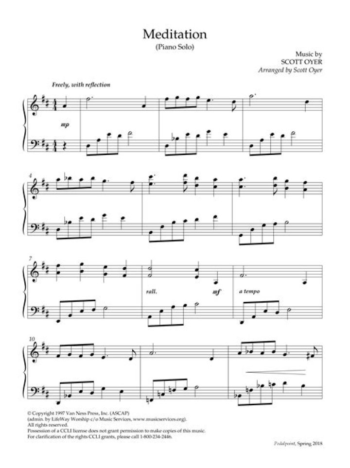 Meditation Piano Sheet Music PDF – Relaxing Music for Deep Focus