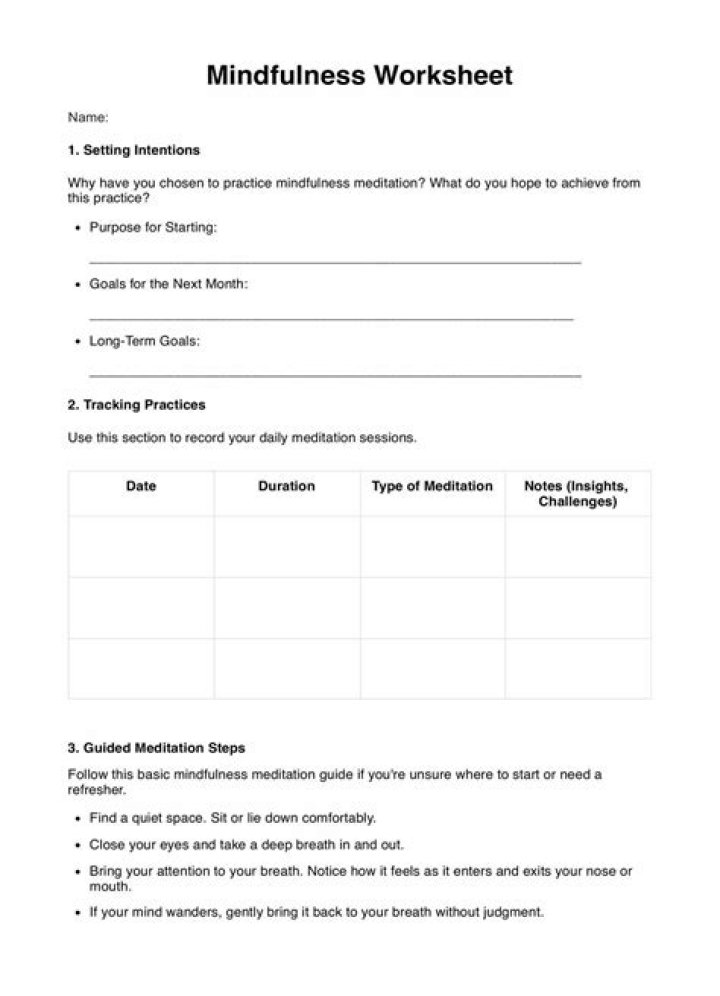 Download Free Meditation Worksheet PDF – Calm Your Mind