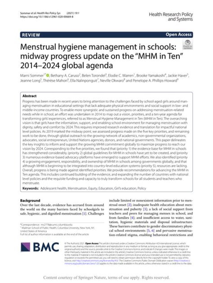 Menstrual Hygiene Management in Schools: Essential PDF Guide