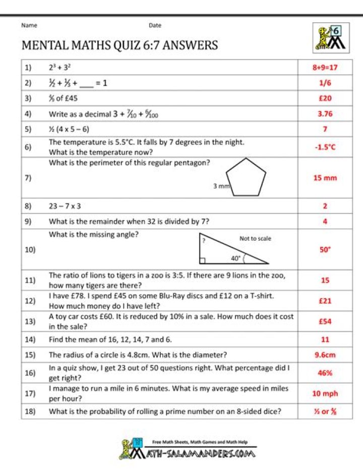 Mental Maths Questions and Answers PDF – Boost Your Math Skills Fast