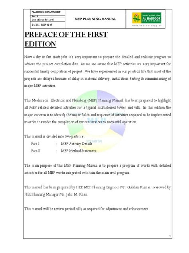 Mep Planning Manual PDF: Complete Guide for Facilities Management