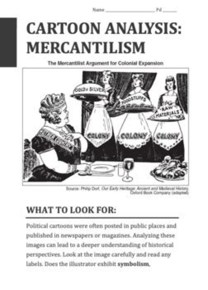 Decoding Mercantilism: Political Cartoon Analysis Answer Key PDF