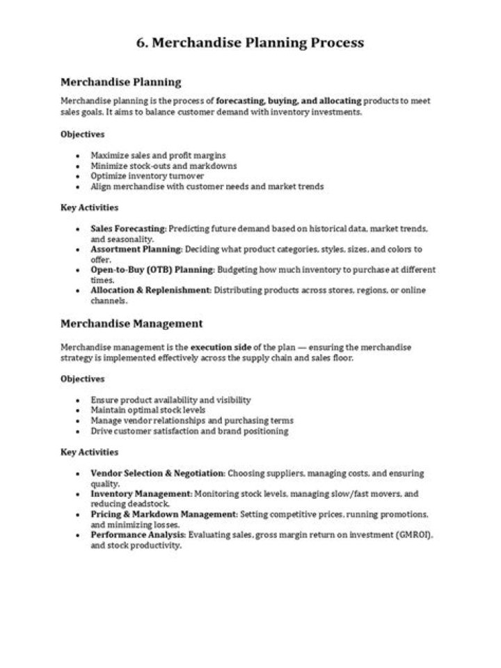 Mastering the Merchandise Planning Process: PDF Guide