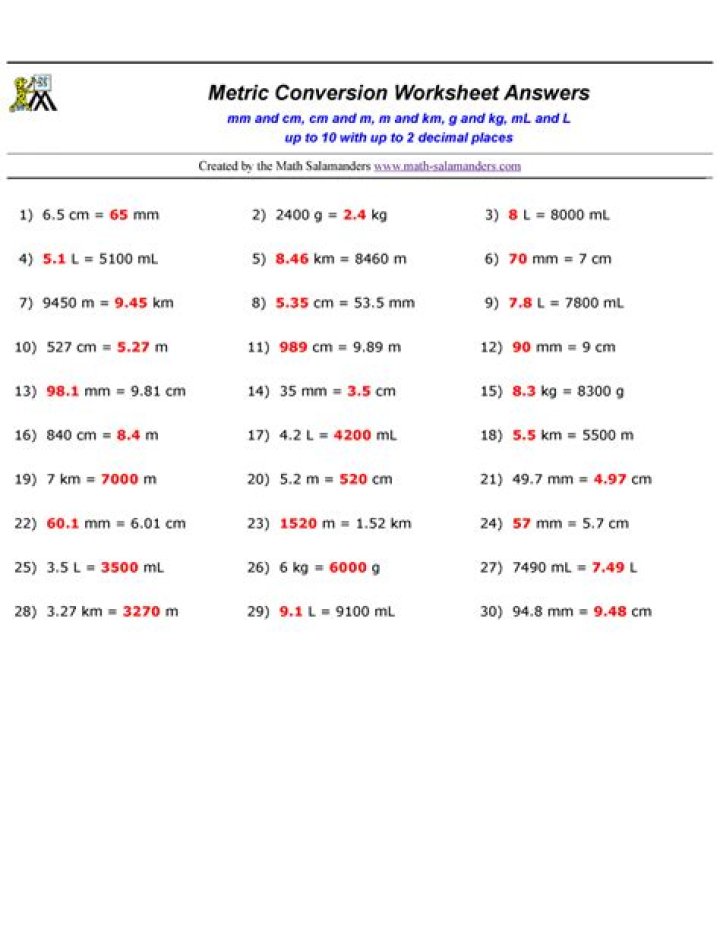 Master Conversion Practice with Metric Mania PDF Worksheet