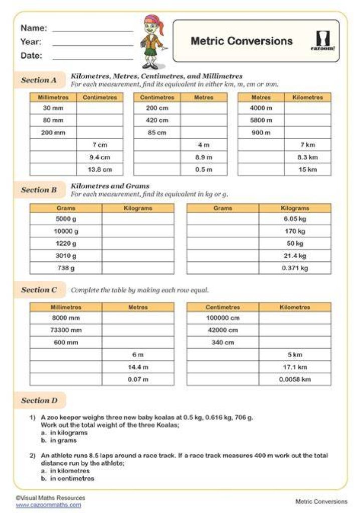 Download Free Metric Worksheet PDF for Easy Data Tracking