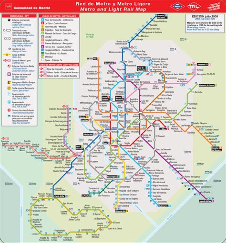 Metro map of Madrid. Metro maps of Spain. Map of spain, Metro map, Madrid metro