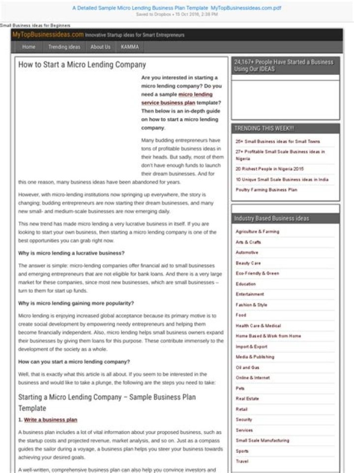 Micro Lending Business Plan PDF: Step-by-Step Guide