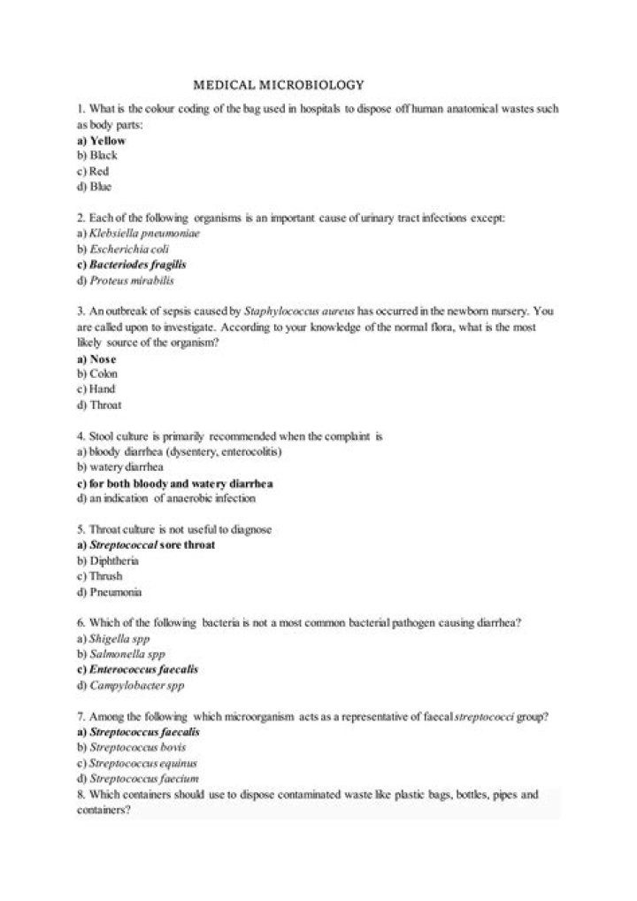 Microbiology MCQs with Answers PDF: Study Guide & Practice Questions