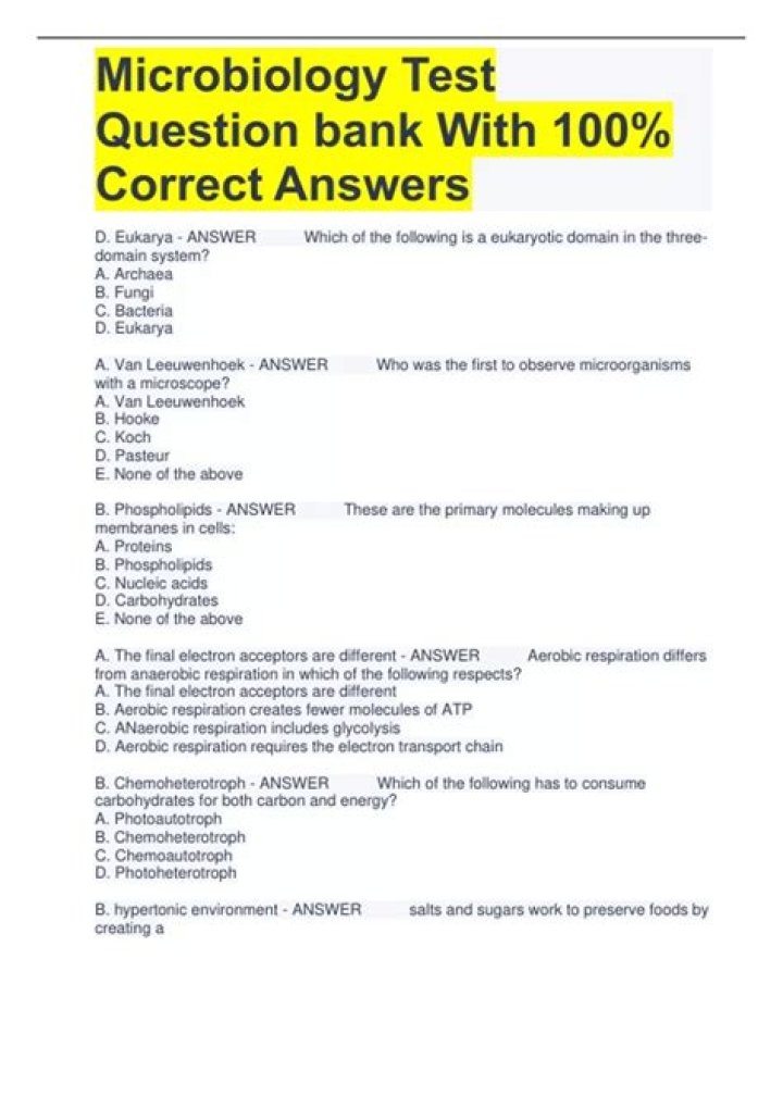 Microbiology Question Bank with Answers PDF – Study Smart