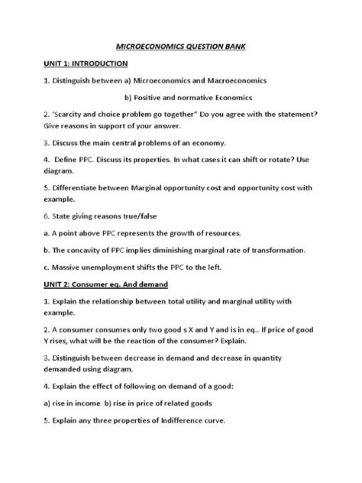 Microeconomics Question Bank PDF: Master Economics with Practice Problems