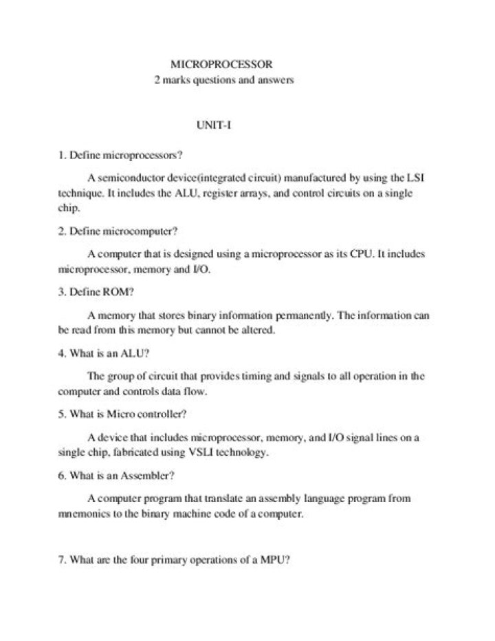 Microprocessor Questions & Answers PDF: Expert Guide