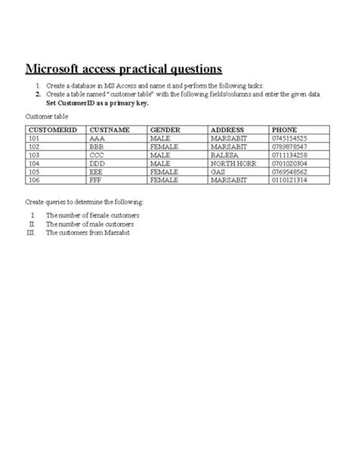 Microsoft Access Exam Questions PDF – Practice Tests & Answers