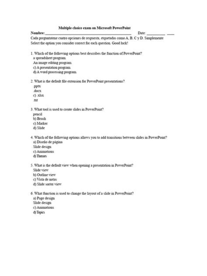 Microsoft PowerPoint Exam Questions PDF: Practice Tests & Solutions