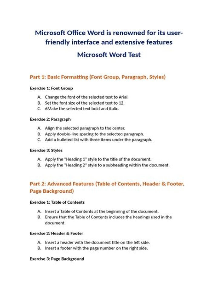 Microsoft Word Test PDF: Perfect Practice & Evaluation Tool